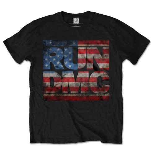 Run DMC Men's T-Shirt Americana Logo Black (XL)