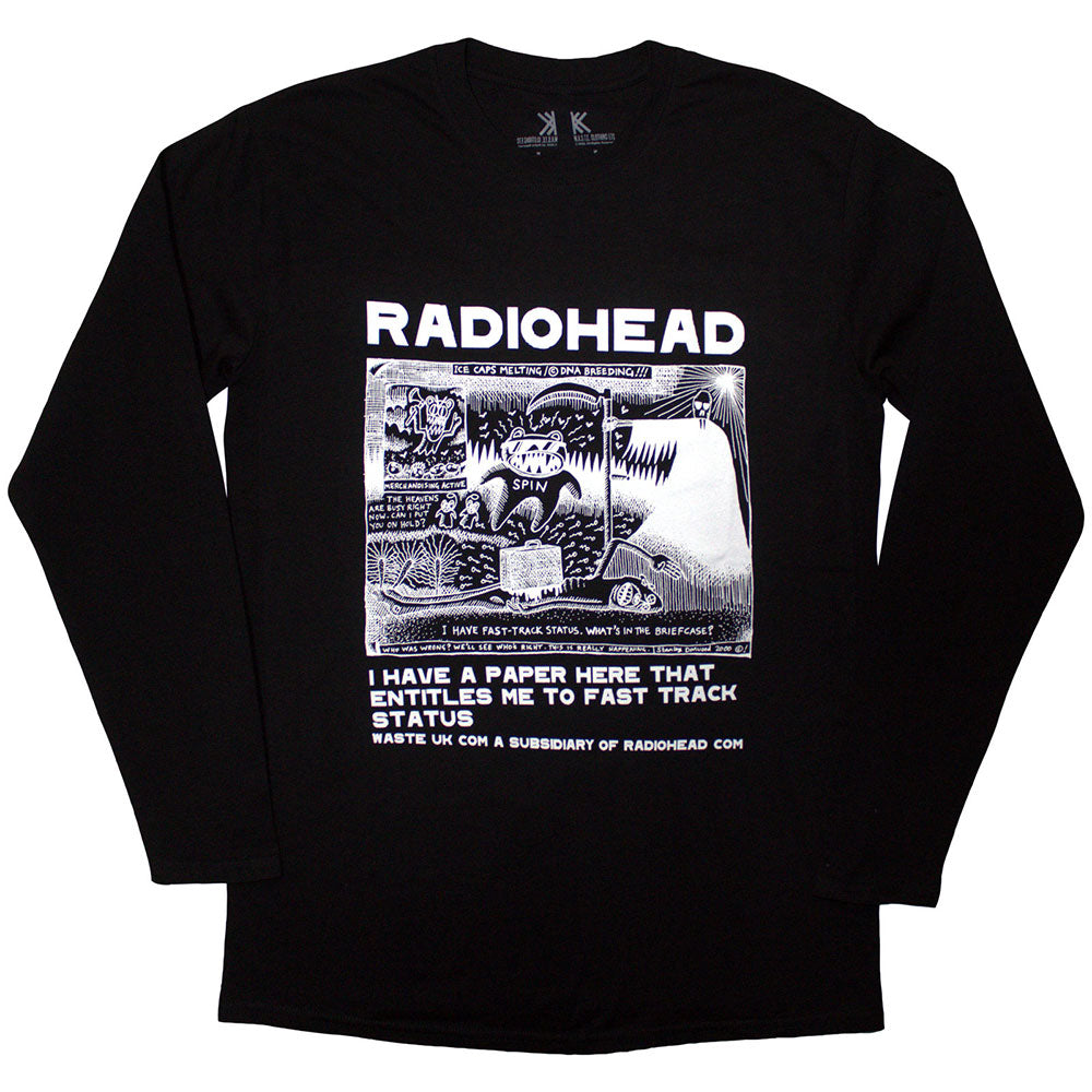 Radiohead Unisex Long Sleeve T-Shirt Ice Caps Black (XL)