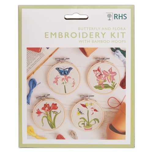RHS 4" Embroidery Kit (4pcs) - Butterfly and Flora