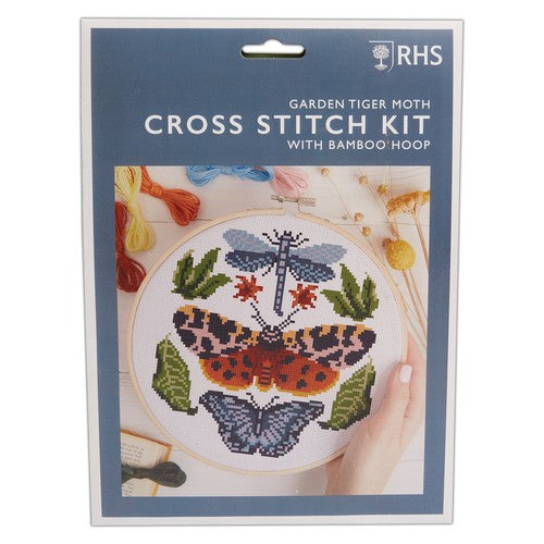 RHS 8" Cross Stitch Kit - Garden Tiger Moth