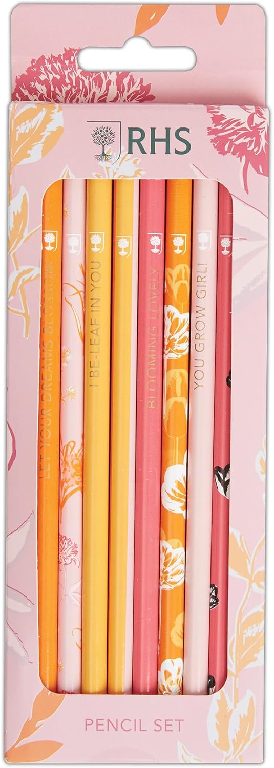 RHS HB Pencil with Eraser Tip - Bold Florals (8pk)