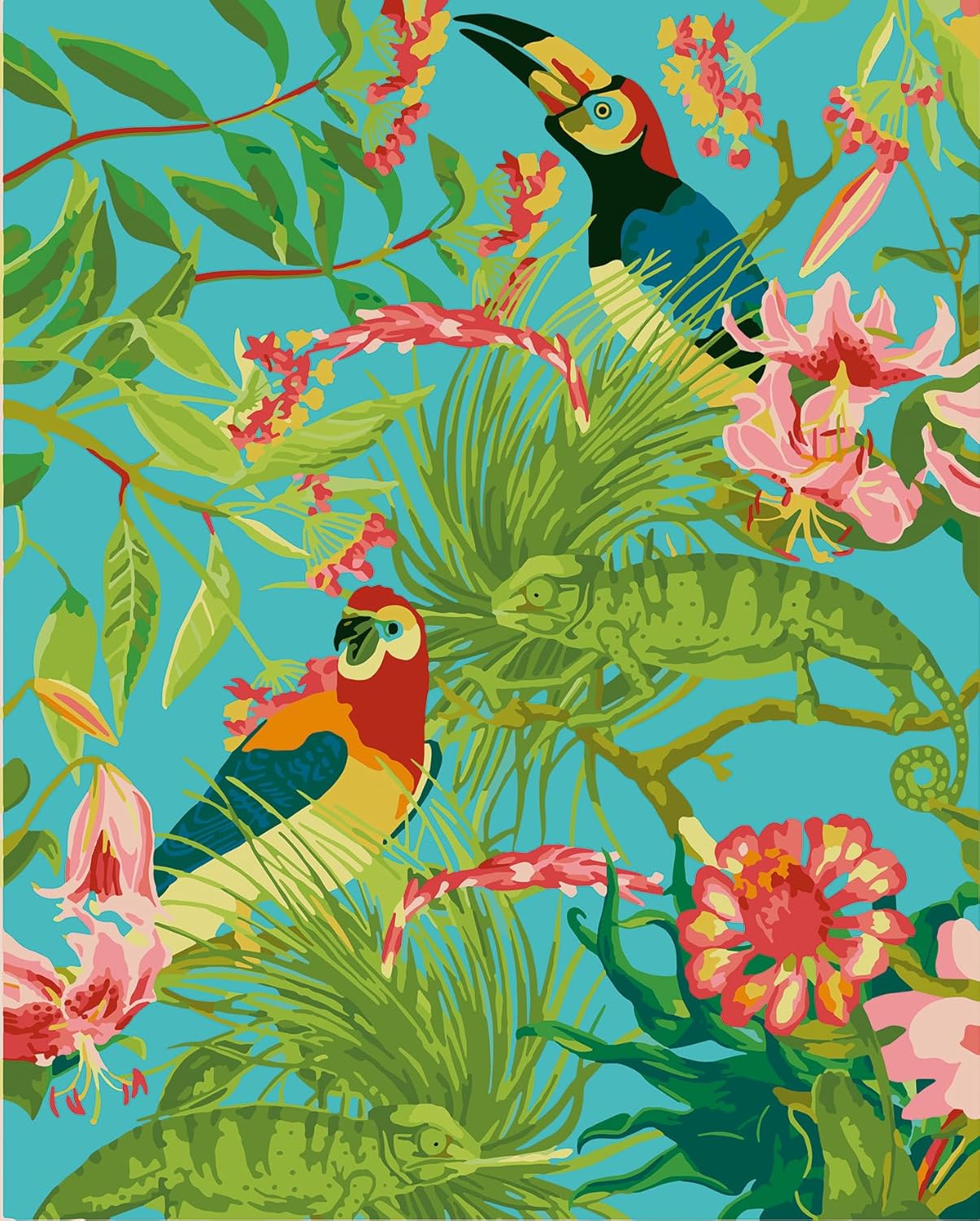 RHS Paint By Numbers 50cm x 40cm - Tropical Birds