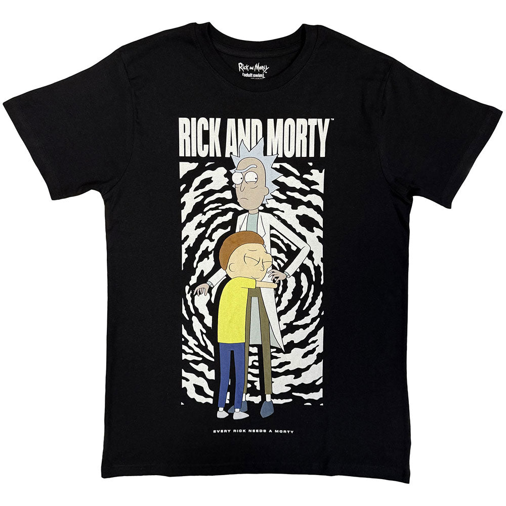 Rick & Morty Unisex T-Shirt Hug Black (XXL)