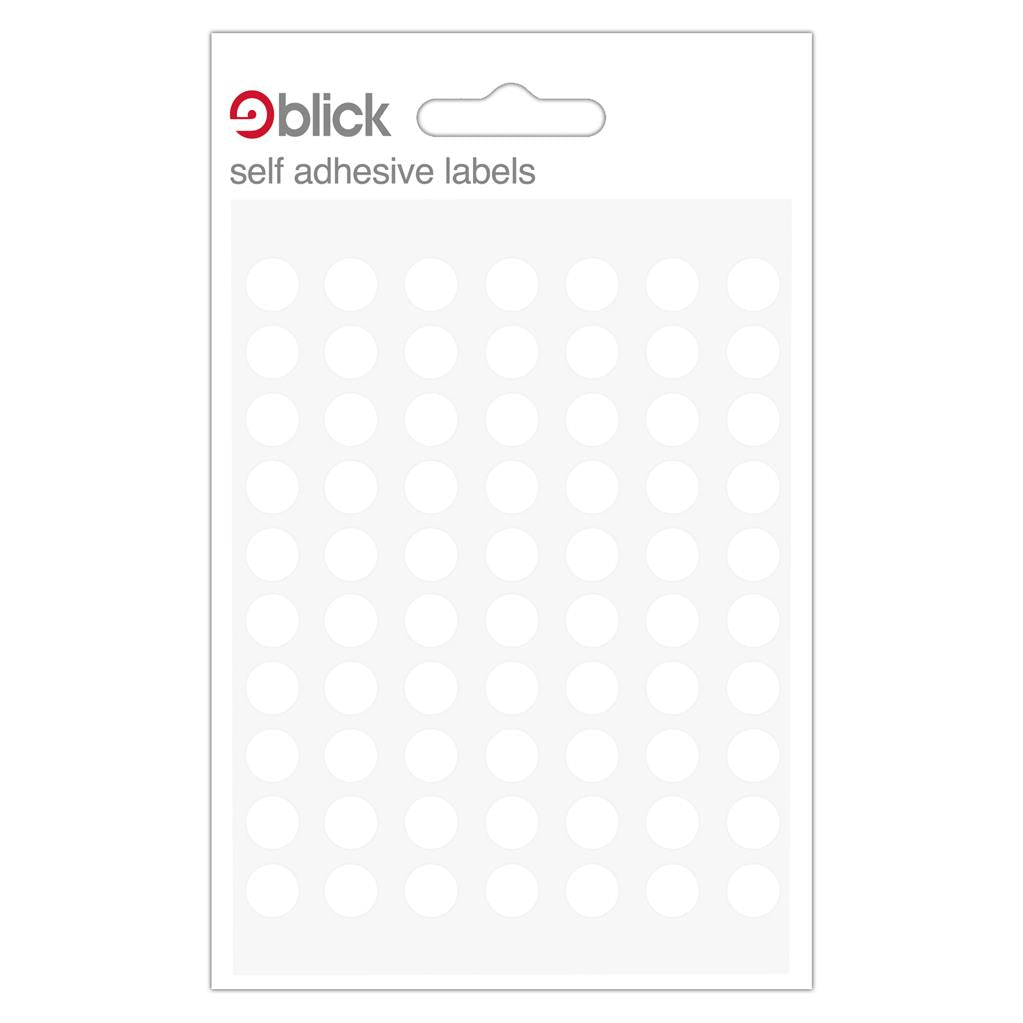 Blick Self Adhesive Labels Circles White 8mm (490pc)