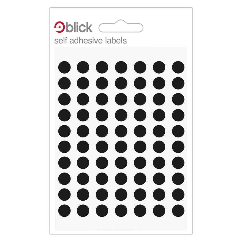 Blick Self Adhesive Labels Circles 8mm Black (490pc)