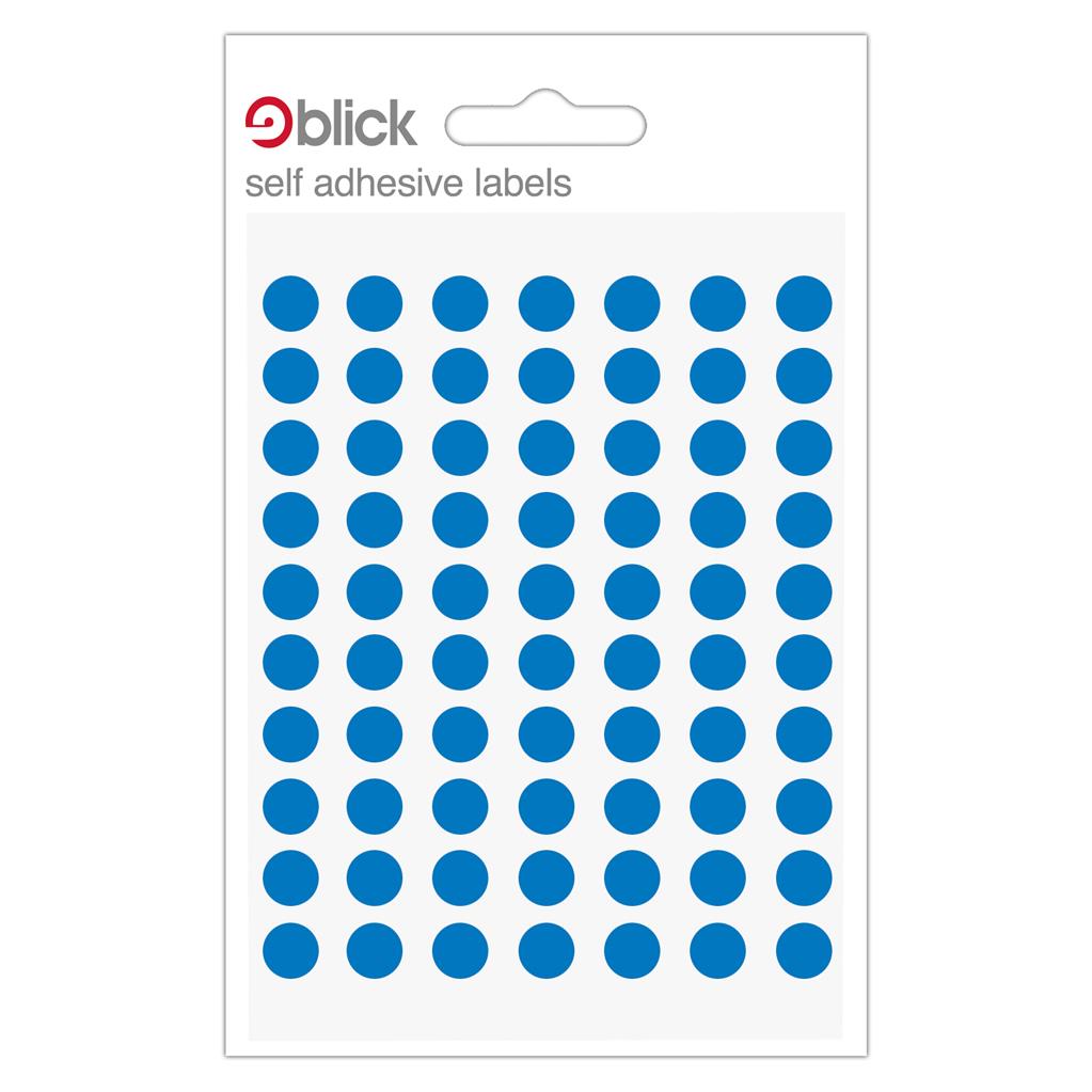 Blick Self Adhesive Labels Circles 8mm Blue (490pc)