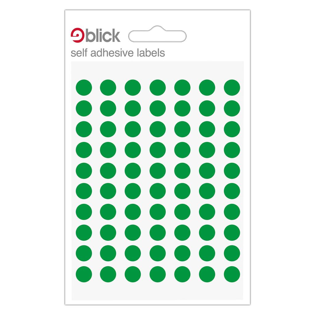 Blick Self Adhesive Labels Circles 8mm Green (490pc)