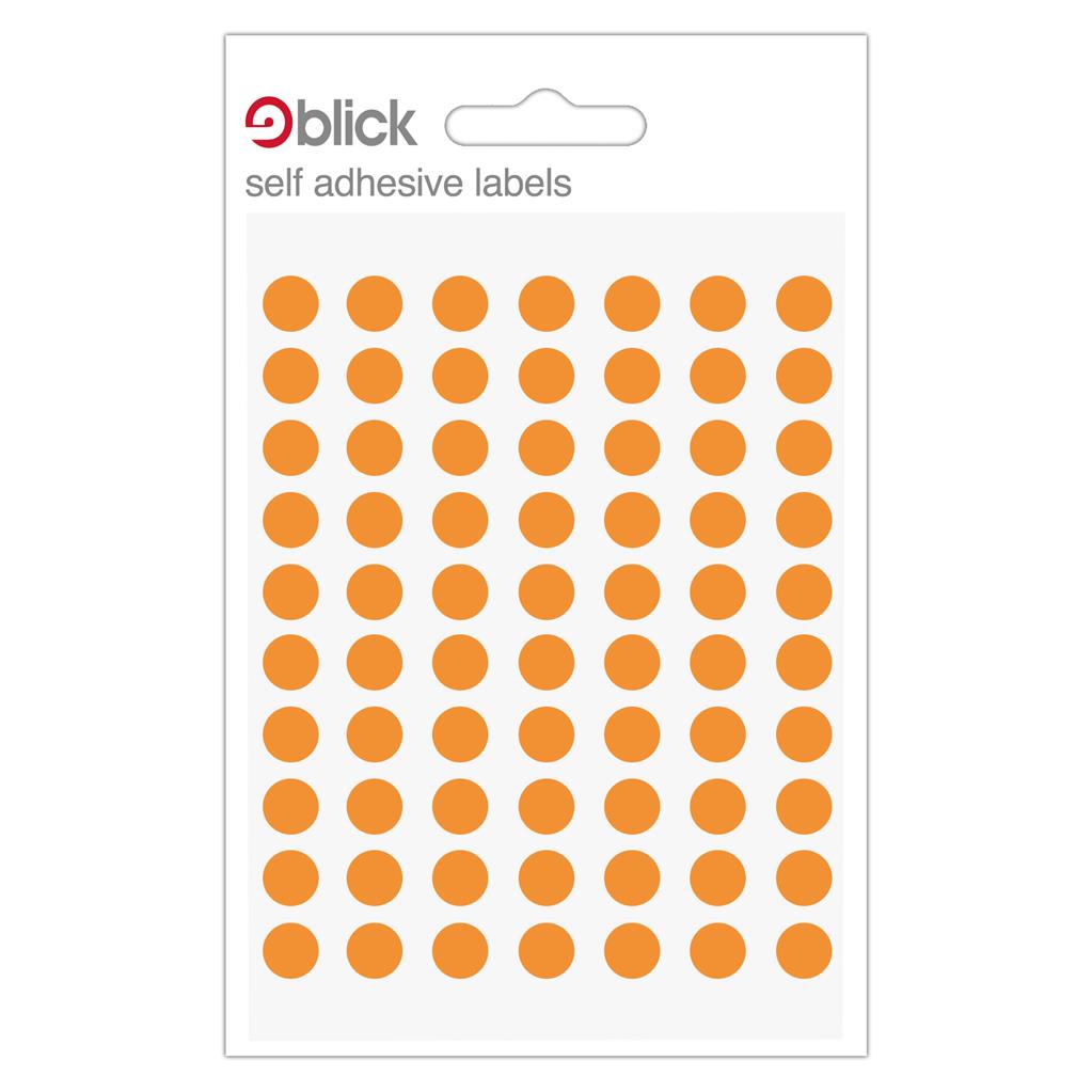 Blick Self Adhesive Labels Circles 8mm Orange (490pc)