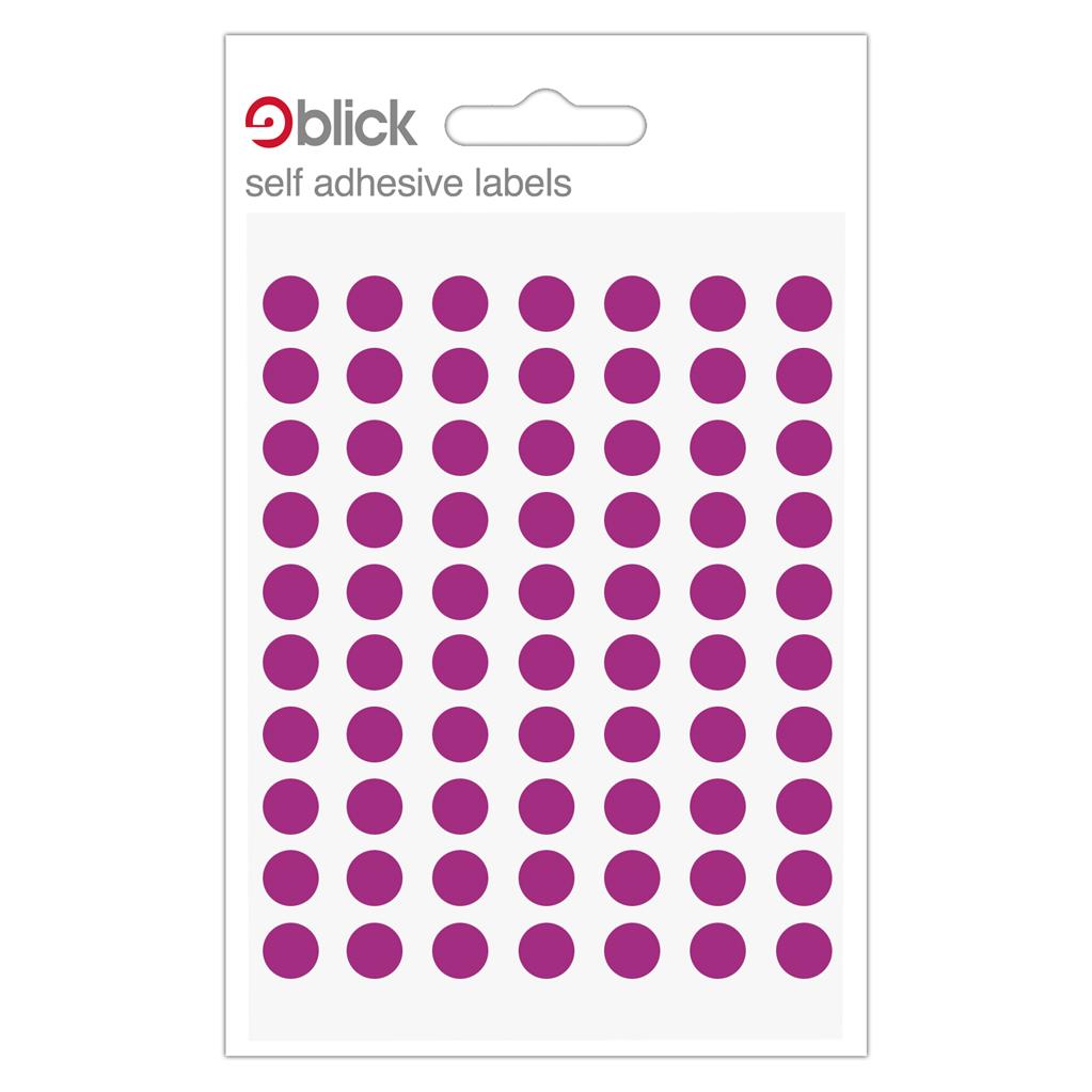 Blick Self Adhesive Labels Circles 8mm Purple (490pc)