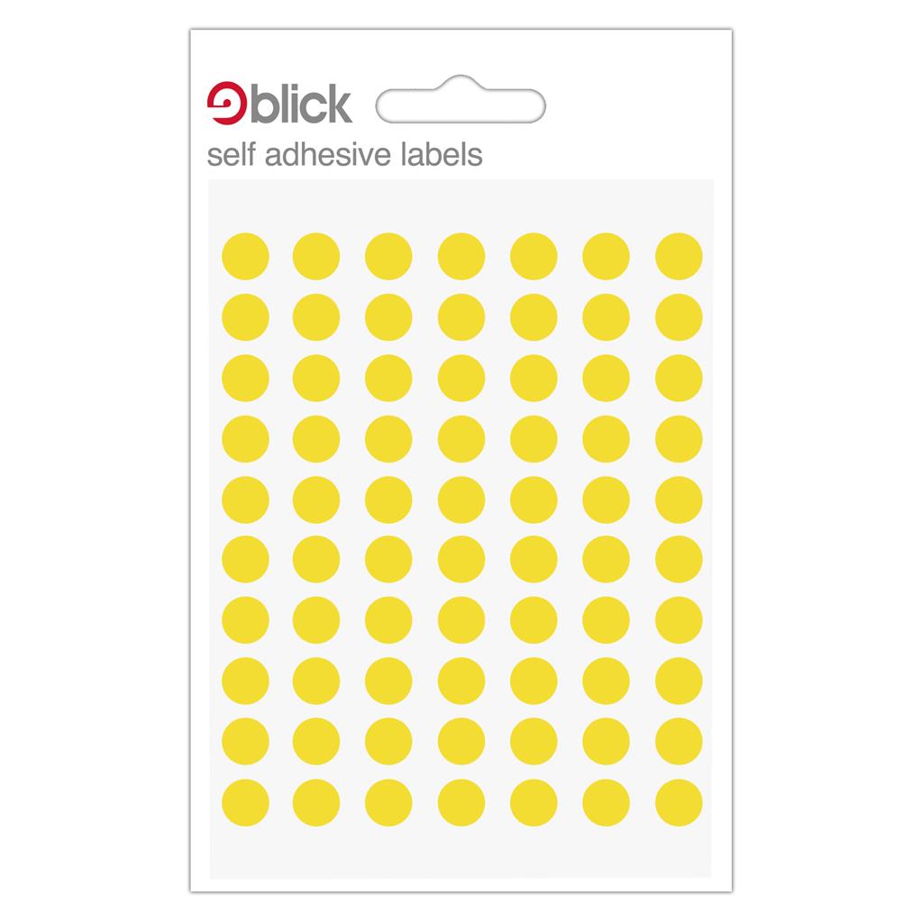 Blick Self Adhesive Labels Circles 8mm Yellow (490pc)