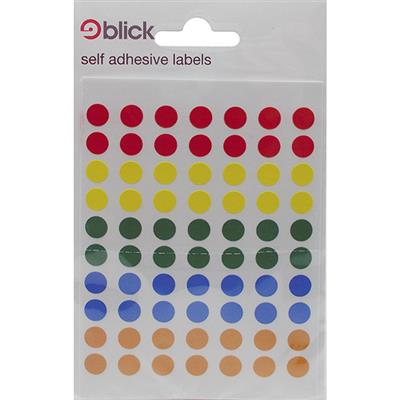 Blick Self Adhesive Labels Circles 8mm Multicoloured (350pc)