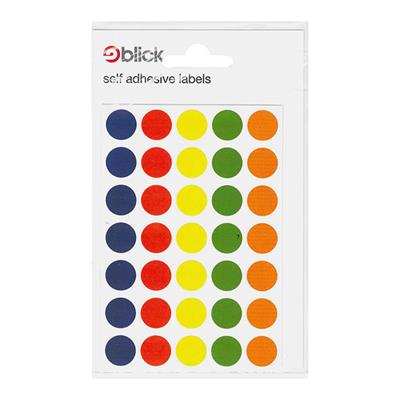 Blick Self Adhesive Labels Circles 13mm Multicoloured (140pc)