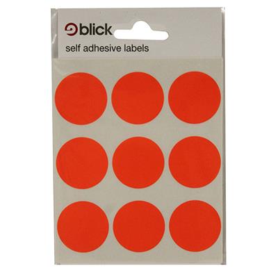 Blick Self Adhesive Labels Circles 29mm Fluorescent Red (36pc)