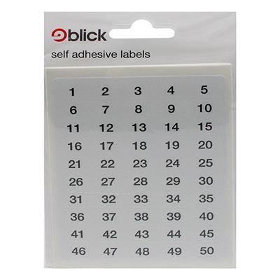Blick Self Adhesive Labels Numbered 1-200 Black on White