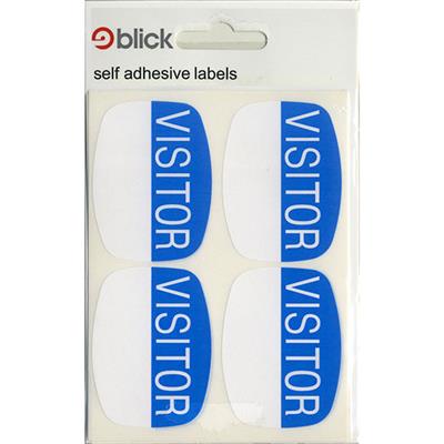 Blick Self Adhesive Labels "Visitor" Blue/White 39mm x 52mm (16pc)