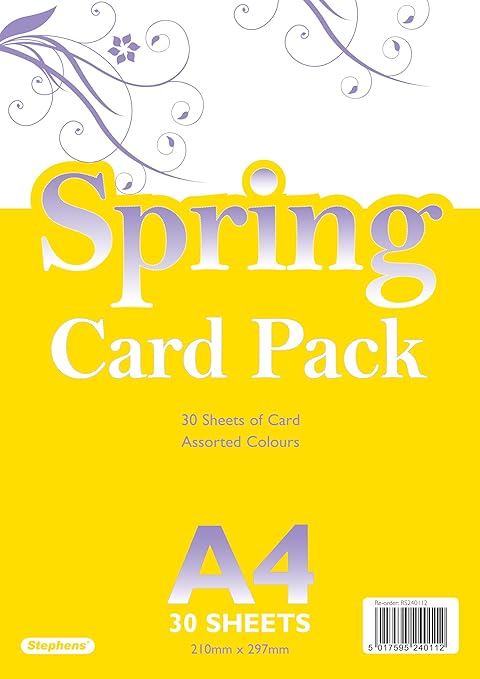 Stephens A4 Spring Colours Card 210gsm 30shts