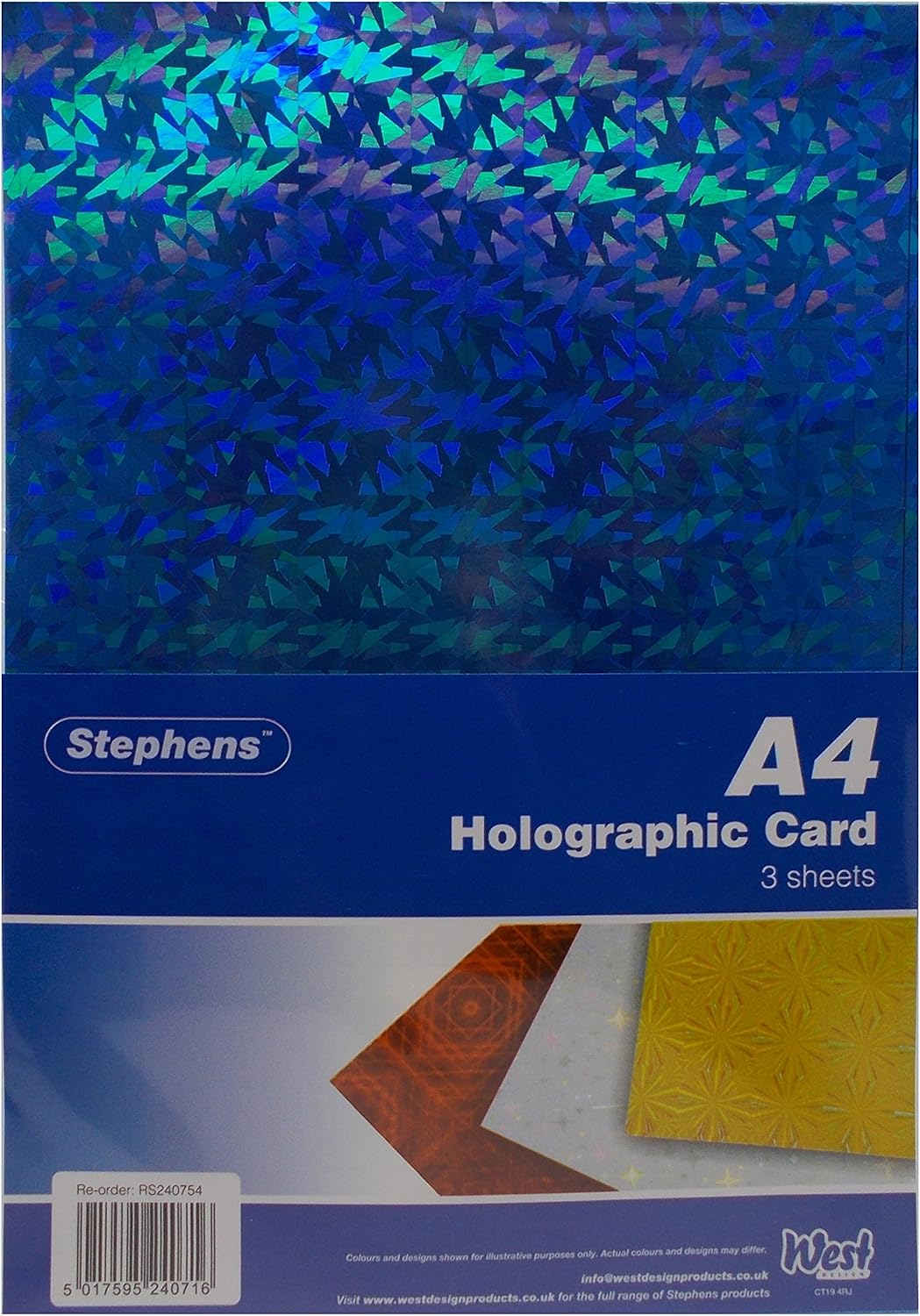 Stephens A4 Holographic Card 220gsm 3shts