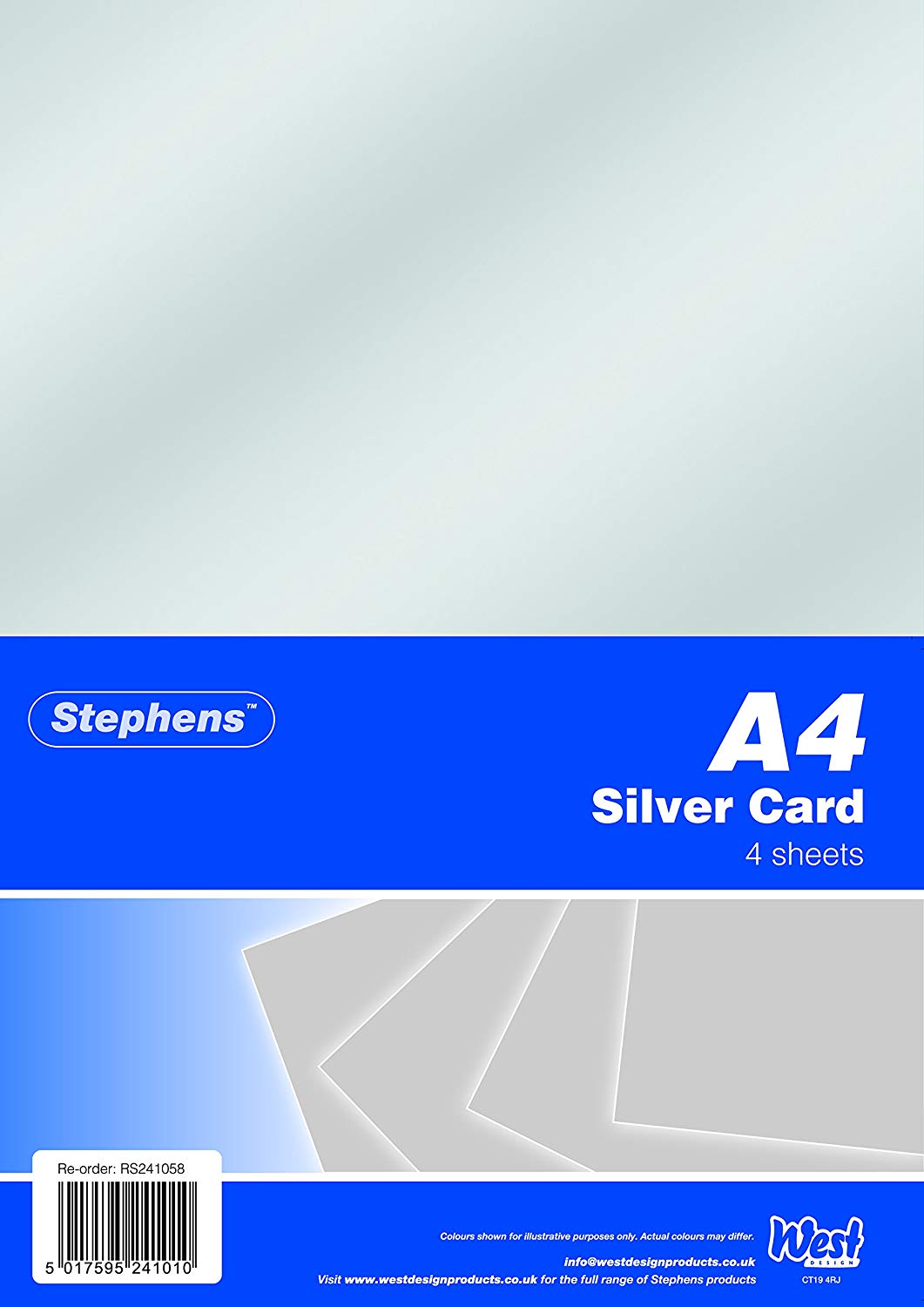 Stephens A4 Silver Card 220gsm 4shts