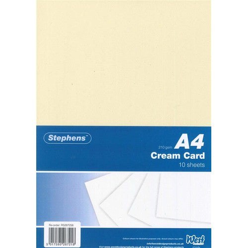 Stephens A4 Cream Card 210gsm 25shts