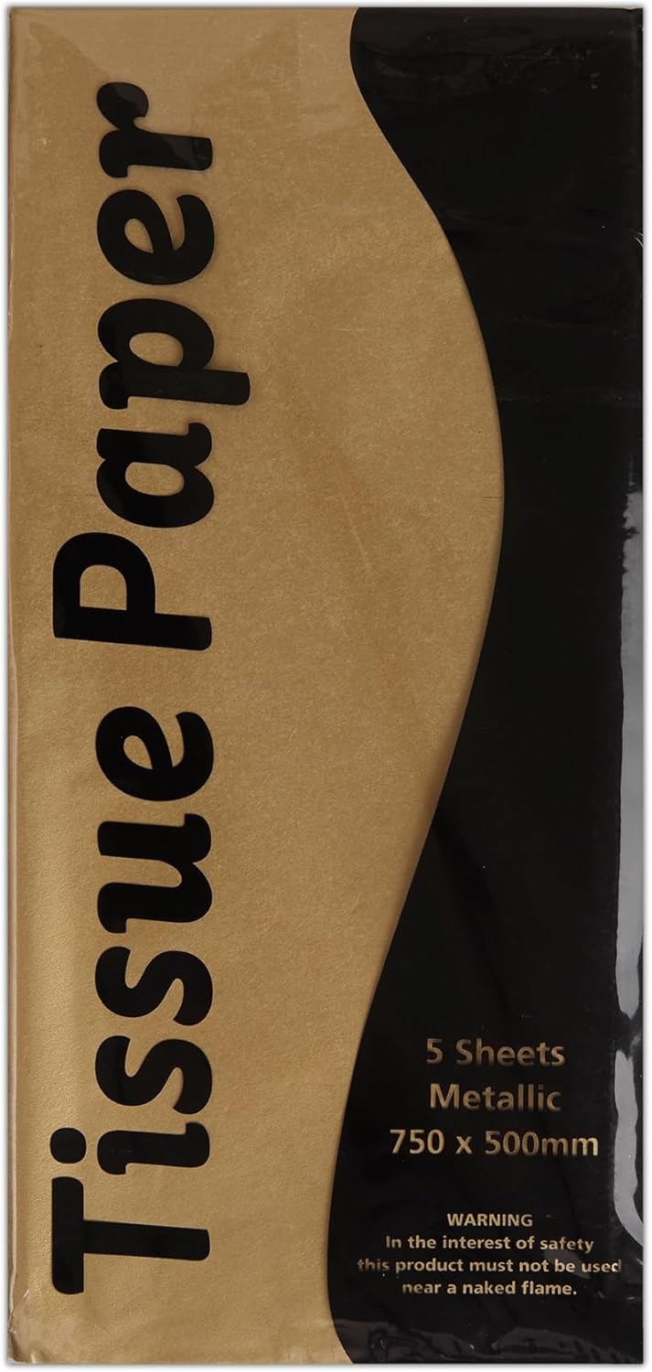 Stephens Tissue Paper Metallic Gold 750mm x 500mm 5shts