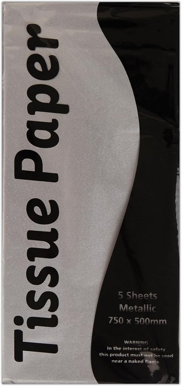 Stephens Tissue Paper Metallic Silver 750mm x 500mm 5shts