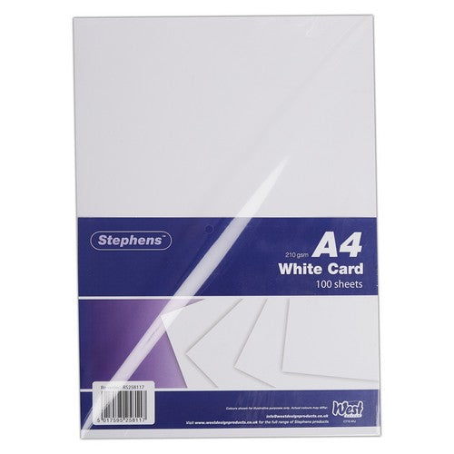 Stephens A4 White Card 210gsm 100shts