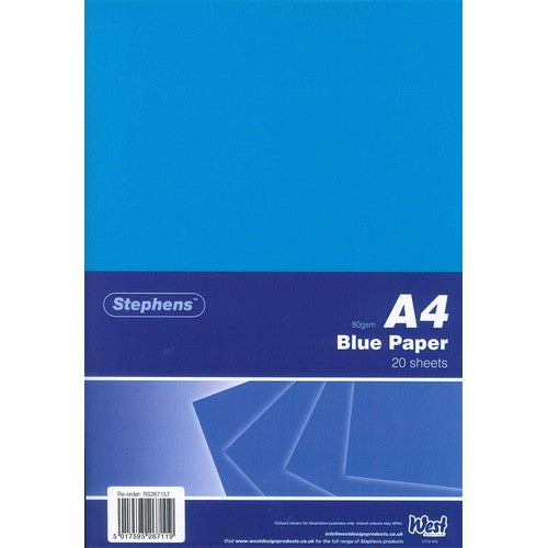 Stephens A4 Blue Paper 80gsm 20shts