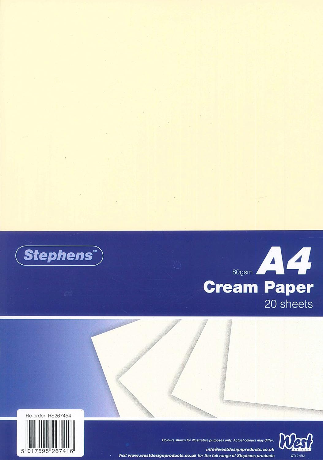 Stephens A4 Cream Paper 80gsm 20shts