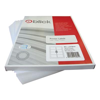 Blick A4 Printer Labels 99.1mm x 67.8mm (8 per Sheet) 100pk