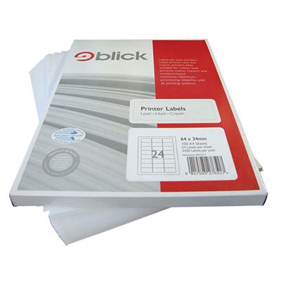 Blick A4 Printer Labels 64mm x 34mm (24 per Sheet) 100pk