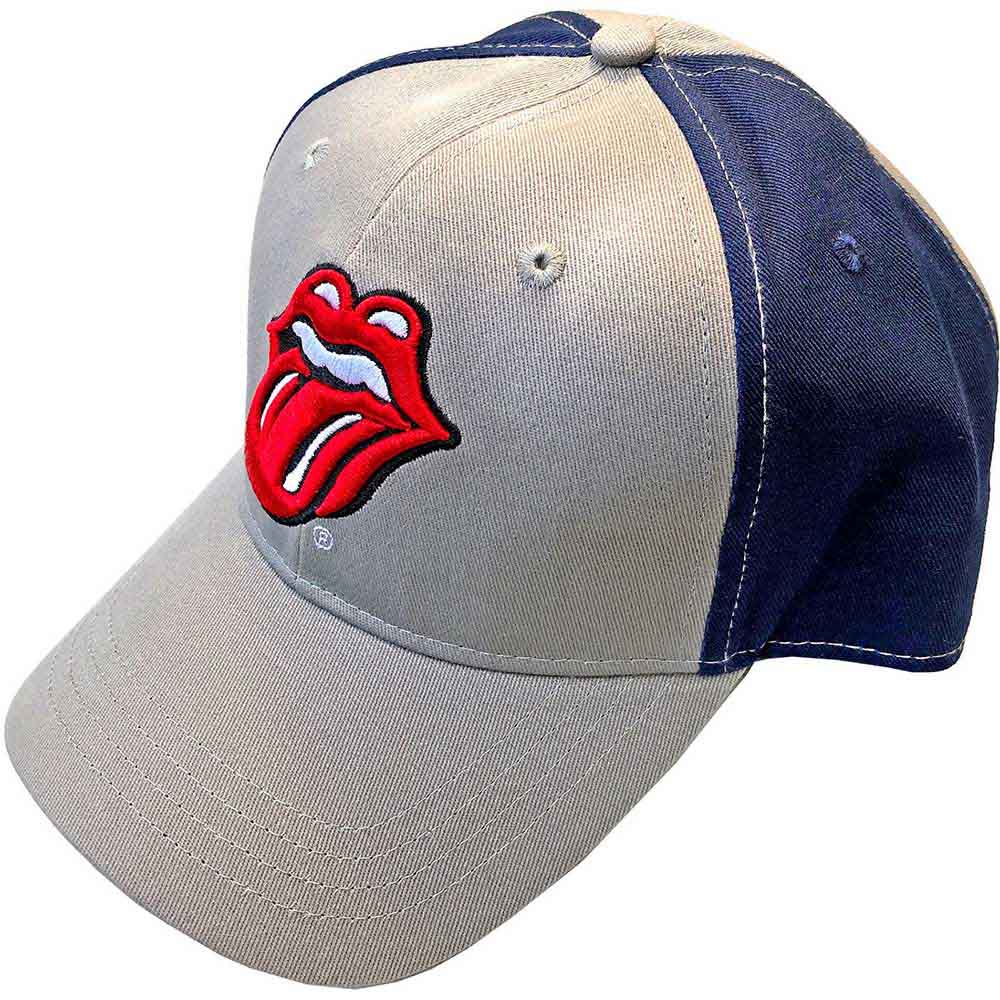 The Rolling Stones Unisex Baseball Cap Classic Tongue (2 Tone) Grey/Navy Blue