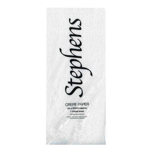Stephens Crepe Paper 500m x 3m White (1sht)