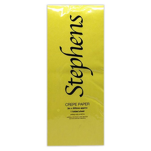Stephens Crepe Paper 500m x 3m Yellow (1sht)