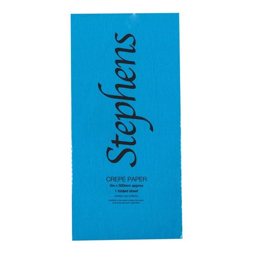 Stephens Crepe Paper 500m x 3m Light Blue (1sht)