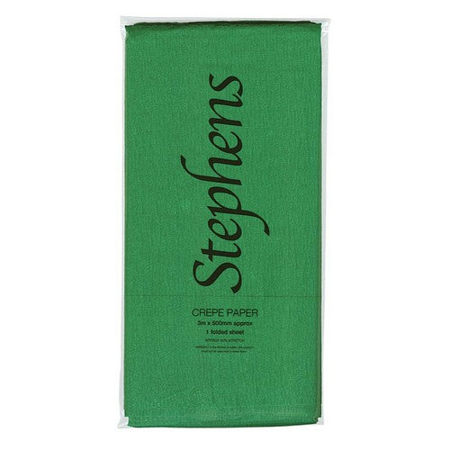 Stephens Crepe Paper 500m x 3m Green (1sht)