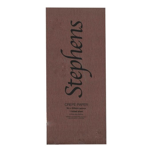 Stephens Crepe Paper 500m x 3m Brown (1sht)