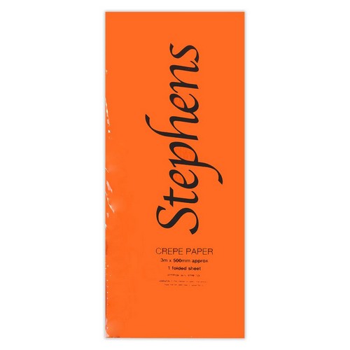 Stephens Crepe Paper 500m x 3m Orange (1sht)