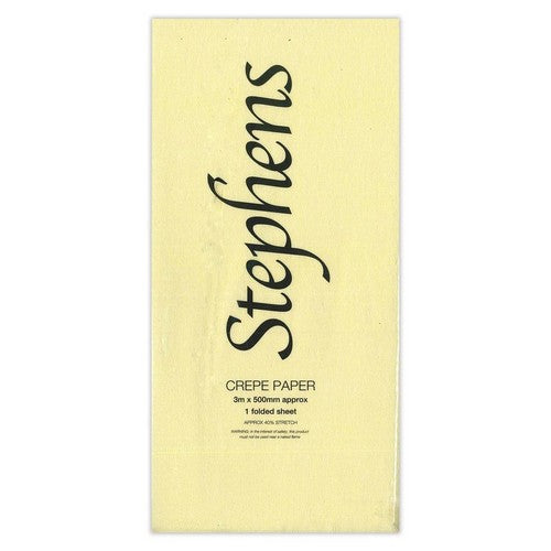 Stephens Crepe Paper 500m x 3m Lemon Yellow (1sht)
