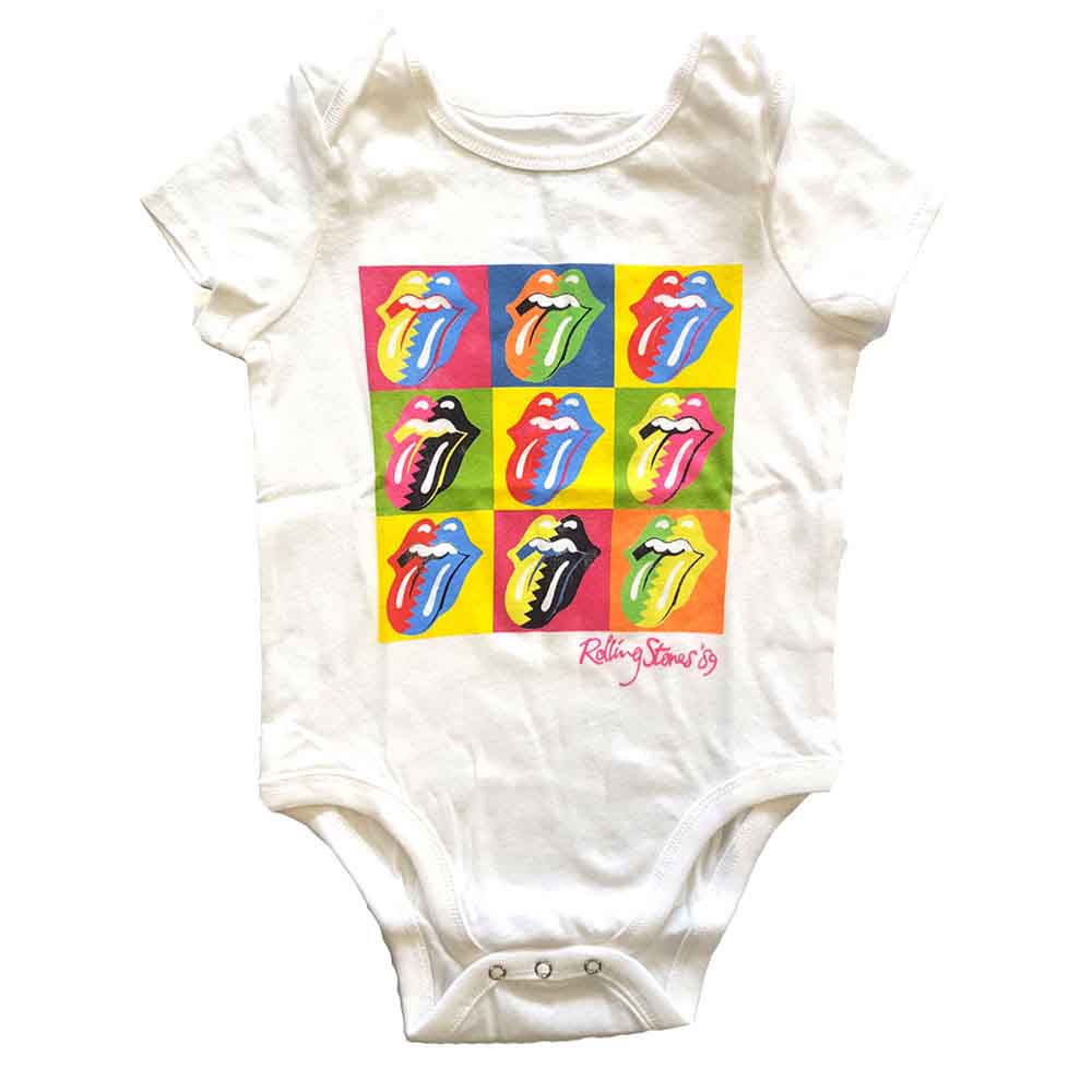 The Rolling Stones Kids Baby Grow Two-Tone Tongues White (0-3mths)