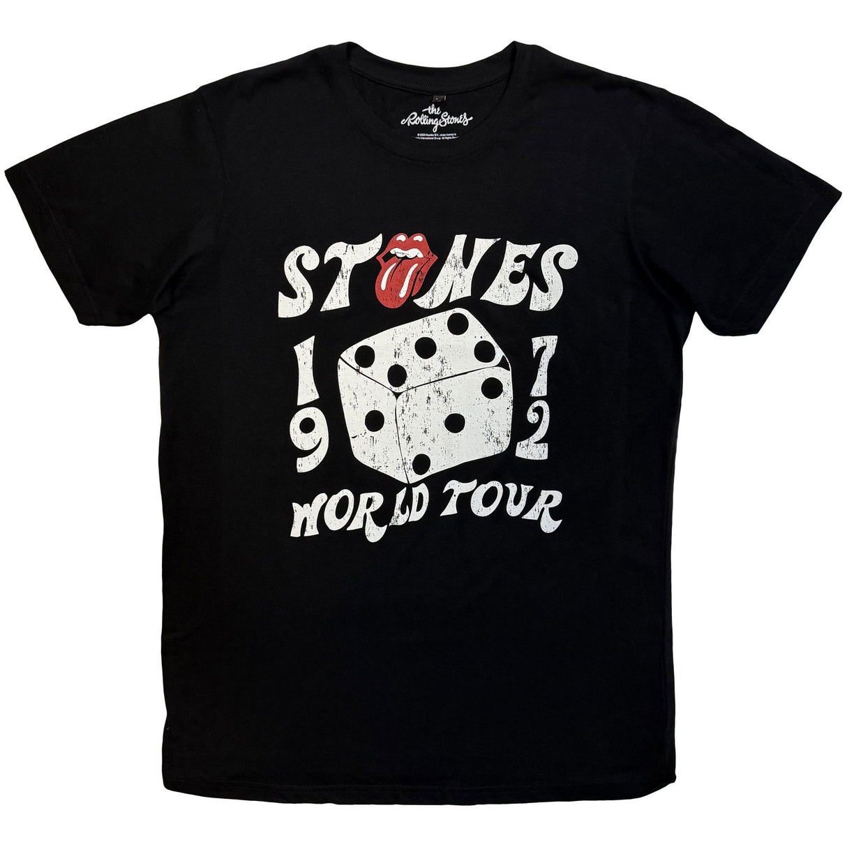 The Rolling Stones Unisex Carbon T-Shirt Dice Tour '72 Black (XL)