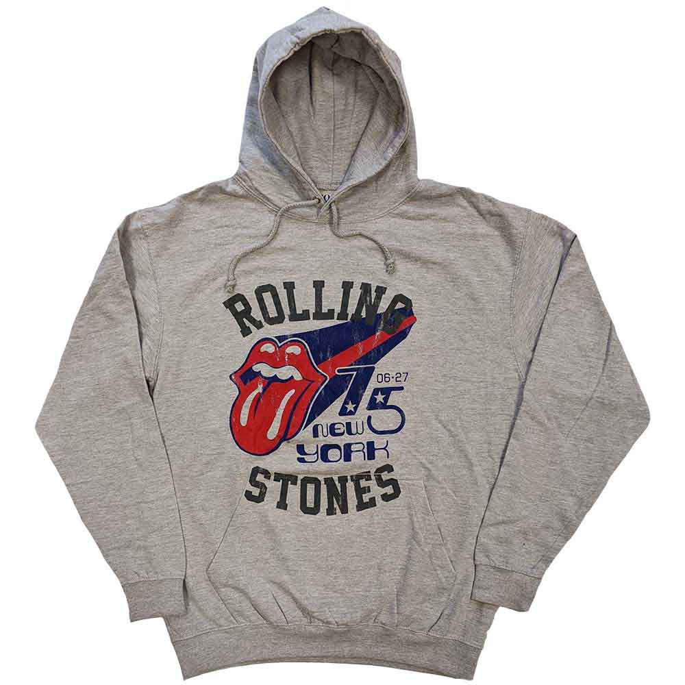 The Rolling Stones Unisex Pullover Hoodie New York '75 Grey (XXL)