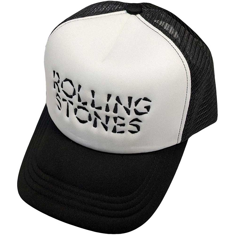 The Rolling Stones Unisex Mesh Back Baseball Cap Hackney Diamonds Logo Black/White