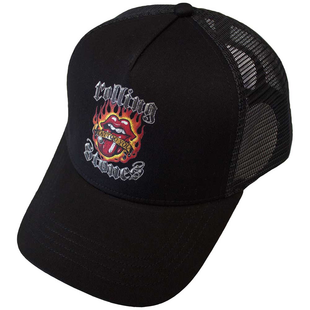 The Rolling Stones Unisex Mesh Back Baseball Cap Tattoo You Black