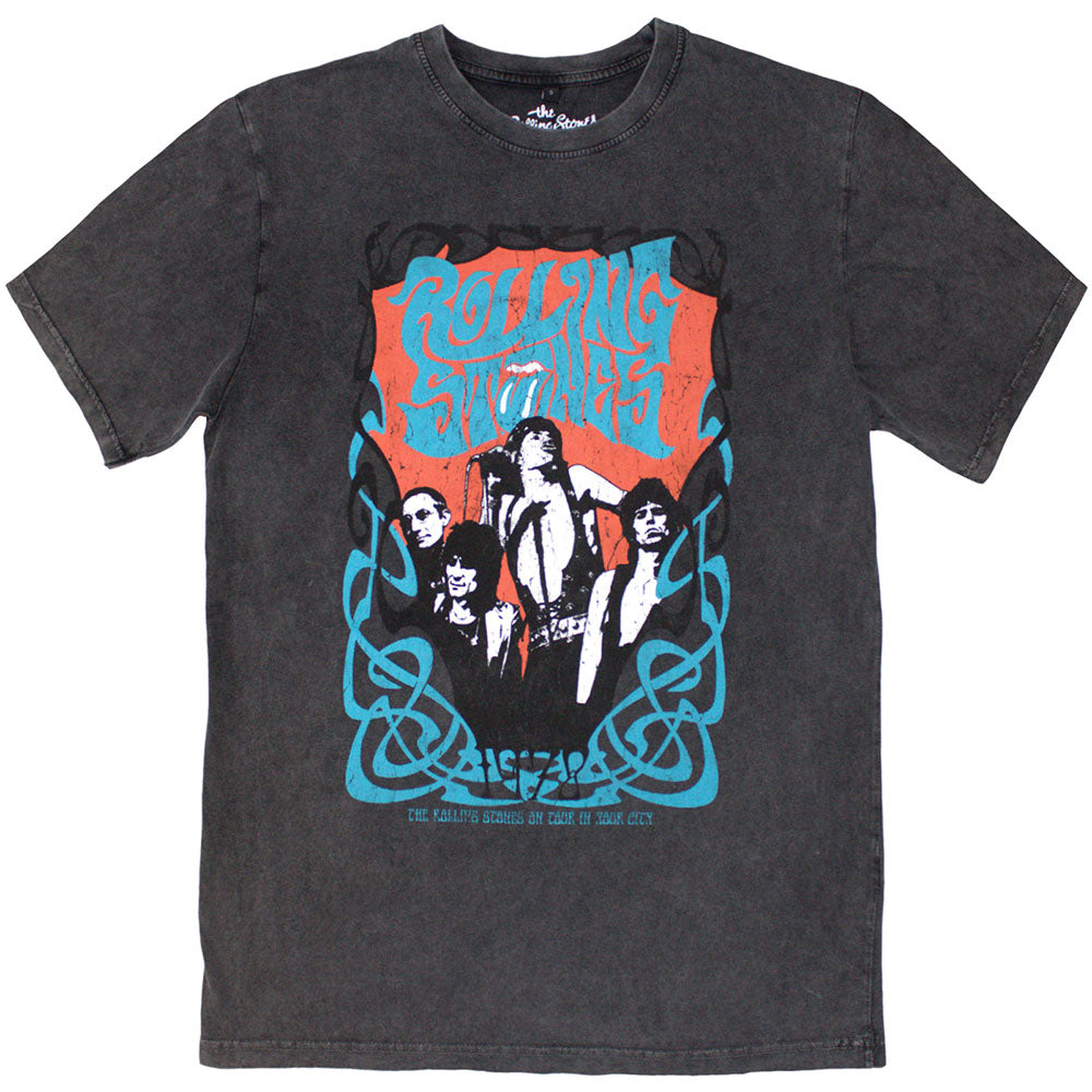 The Rolling Stones Unisex Stone Wash T-Shirt Psych Montage Grey (XXL)