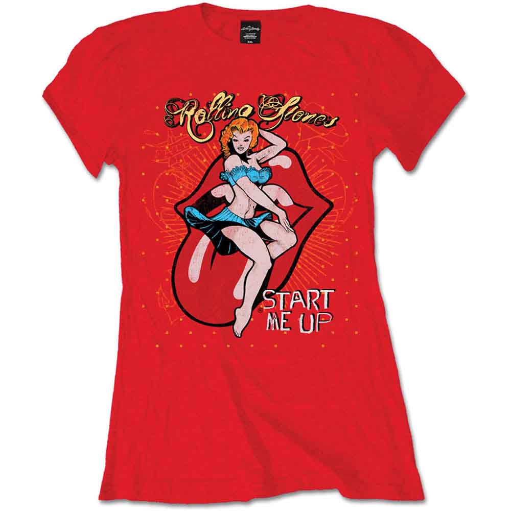 The Rolling Stones Ladies T-Shirt Start Me Up Red (XL)