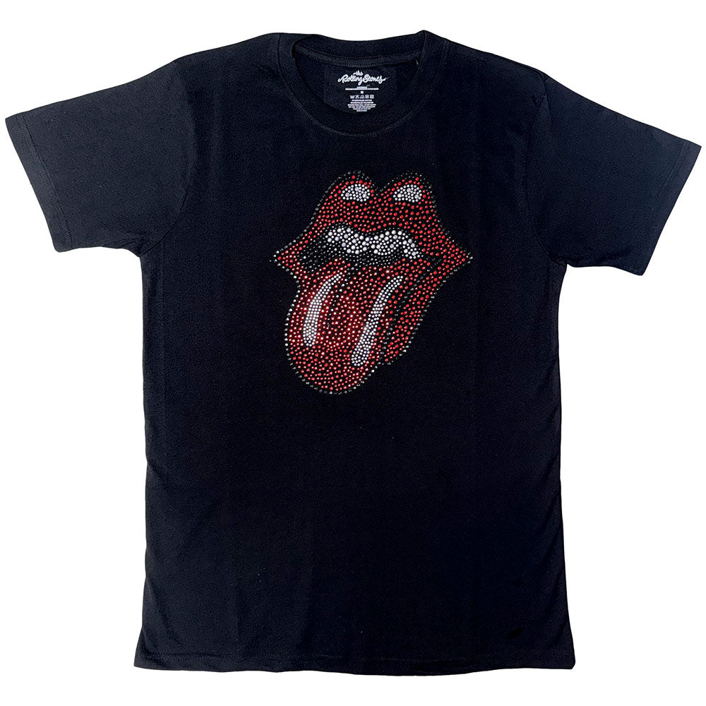 The Rolling Stones Unisex T-Shirt Classic Tongue (Diamante) Black (XXL)