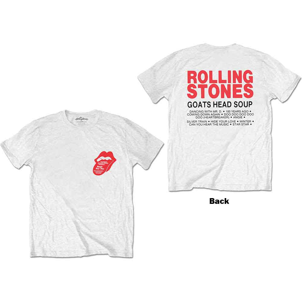 The Rolling Stones Unisex T-Shirt Goat Head Soup Tracklist (Back) White (L)