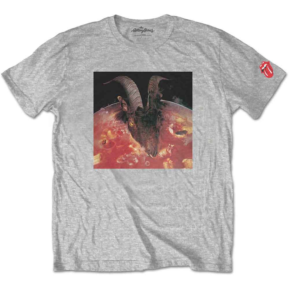 The Rolling Stones Unisex T-Shirt Goats Head Soup (Sleeve Print) Grey (L)