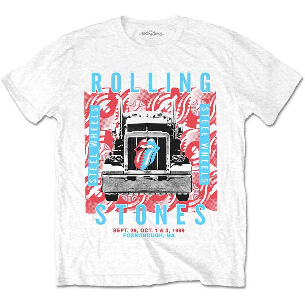 The Rolling Stones Unisex T-Shirt Steel Wheels White (XXL)