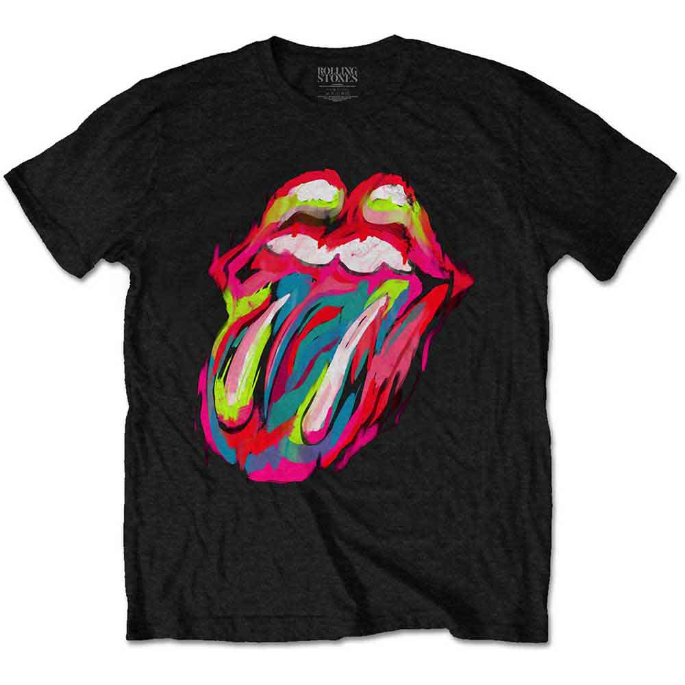 The Rolling Stones Unisex T-Shirt Sixty Brushstroke Tongue Black (M)